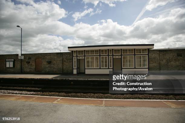 The platforms and recently renovated heritage waiting room at Market Rasen station, Lincolnshire 10th May 2007.
