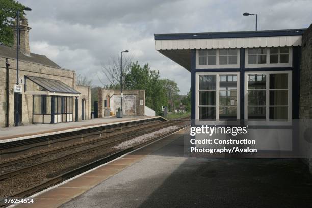 The heritage station building at Market Rasen, Lincolnshire, showing the recently renovated waiting room 10th May 2007.