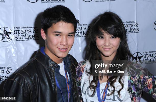 Actor BooBoo Stewart and sister actress Fivel Stewart attend A Place Called Home's 4th Annual Celebrity Bowling and Poker Tournament held at PINZ...