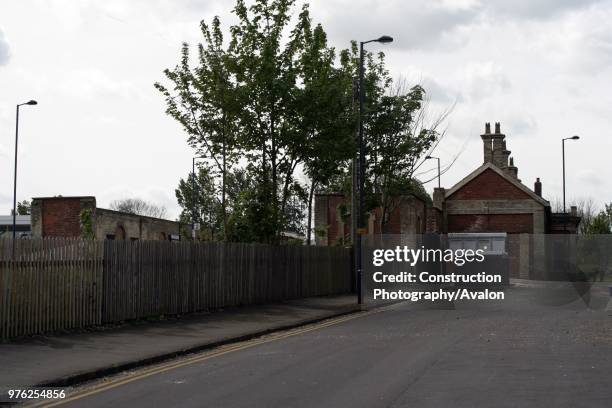 The station approach road at Market Rasen station, Lincolnshire 10th May 2007.