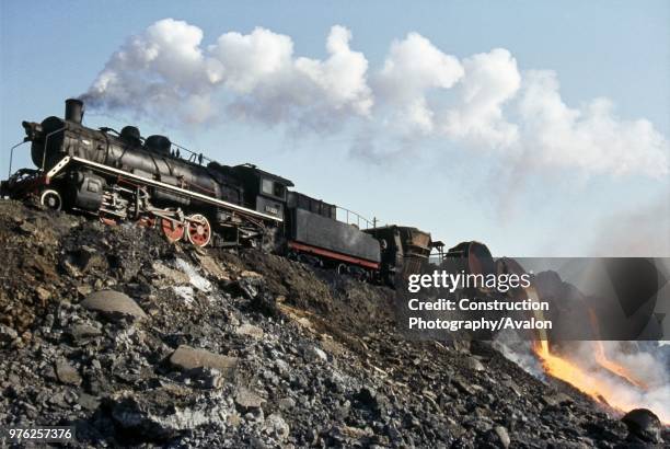 The tipping of molten waste from the blast furnaces was one of the great dramas of the industrial revolution and here at Anshan, China's Iron & Steel...