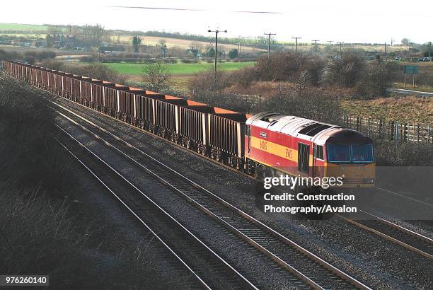 Class 60 locomotive passes Melton Ross with empty iron ore wagons from Santon returning to Immingham Docks to collect a further load for the local...