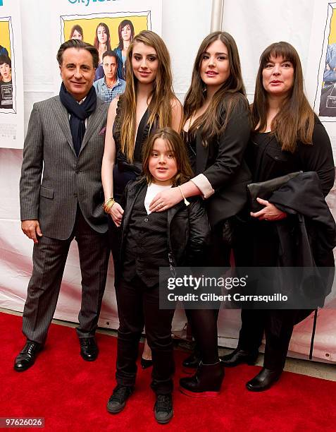 Andy Garcia and family attend the premiere of "City Island" at The Directors Guild of America Theater on March 10, 2010 in New York City.