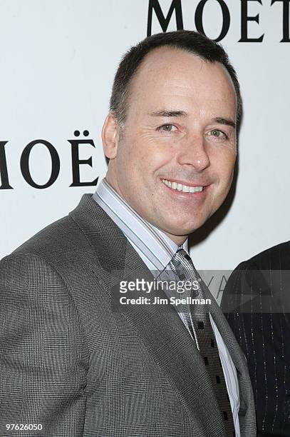 Producer David Furnish attends a VIP performance of "Next Fall" on Broadway at the Helen Hayes Theatre on March 10, 2010 in New York City.