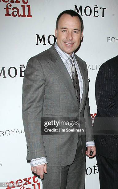 Producer David Furnish attends a VIP performance of "Next Fall" on Broadway at the Helen Hayes Theatre on March 10, 2010 in New York City.