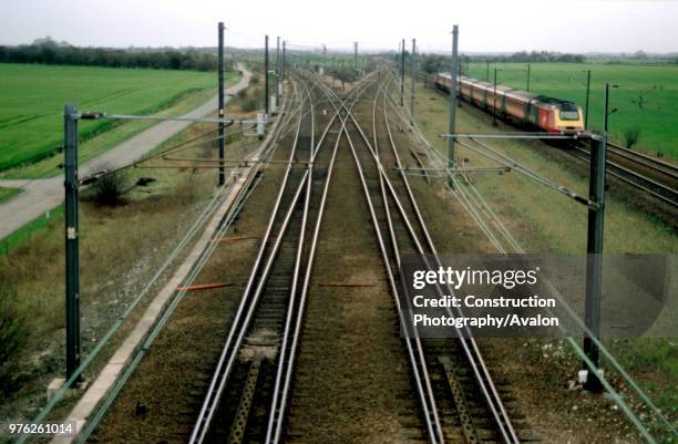 Colton Junction south of York on the East Coast Main Line with a Virgin CrossCountry service heading south to Sheffield and Derby. C2001, United...