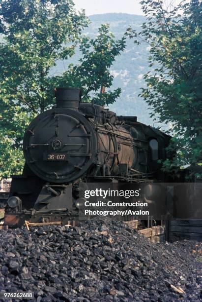 Lying derelict at Nova Gorica shed on Saturday 26th August 1972 was this former Prussian G12 3 cylinder 2-10-0. These engines were classified 36 by...