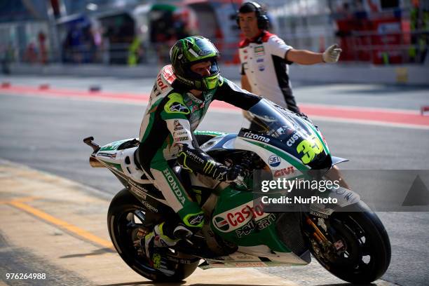 Cal Crutchlow of England and LCR Honda Castrol during the qualifying of the Gran Premi Monster Energy de Catalunya, Circuit of Catalunya, Montmelo,...