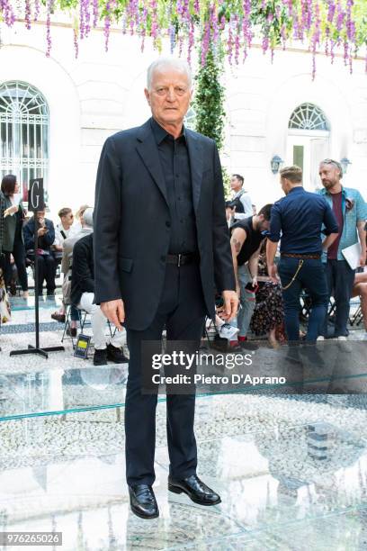 Santo Versace attends the Versace show during Milan Men's Fashion Week Spring/Summer 2019 on June 16, 2018 in Milan, Italy.