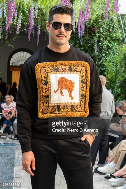 Kadu Dantas attends the Versace show during Milan Men's Fashion Week Spring/Summer 2019 on June 16, 2018 in Milan, Italy.