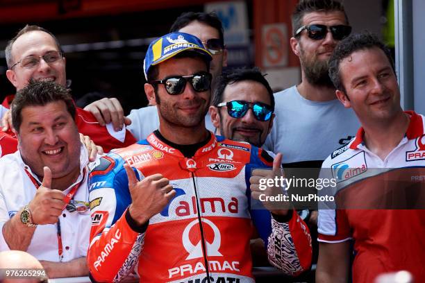 Danilo Petrucci of Italy and Alma Pramac Racing Ducati during the qualifying of the Gran Premi Monster Energy de Catalunya, Circuit of Catalunya,...