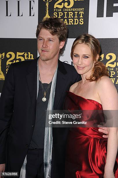 Actress Vera Farmiga and Renn Hawkey arrive at the 25th Film Independent Spirit Awards held at Nokia Theatre L.A. Live on March 5, 2010 in Los...