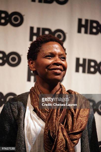 Actress Simbi Kali Williams attends the Film Independent screening of "Mississippi Damned" at National Center For The Preservation Of Democracy on...