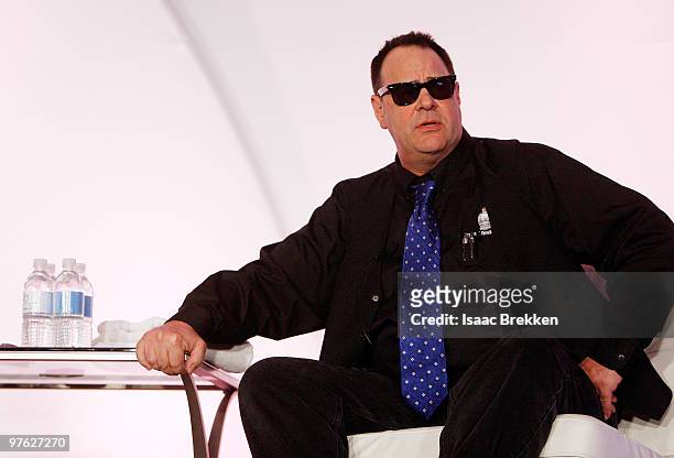 Actor Dan Aykroyd delivers a keynote address at the Nightclub & Bar Convention and Trade Show at the Las Vegas Convention Center on March 10, 2010 in...