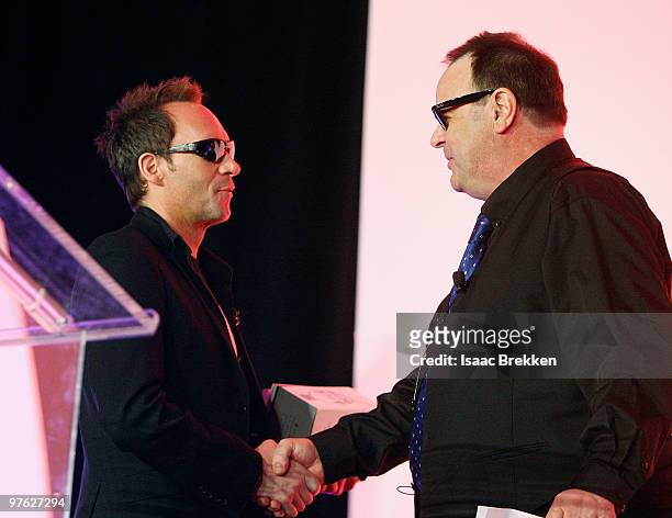 The Thirsty Traveler Kevin Brauch, interviews actor Dan Aykroyd at the Nightclub & Bar Convention and Trade Show at the Las Vegas Convention Center...