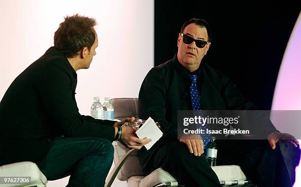 The Thirsty Traveler Kevin Brauch, interviews actor Dan Aykroyd at the Nightclub & Bar Convention and Trade Show at the Las Vegas Convention Center...