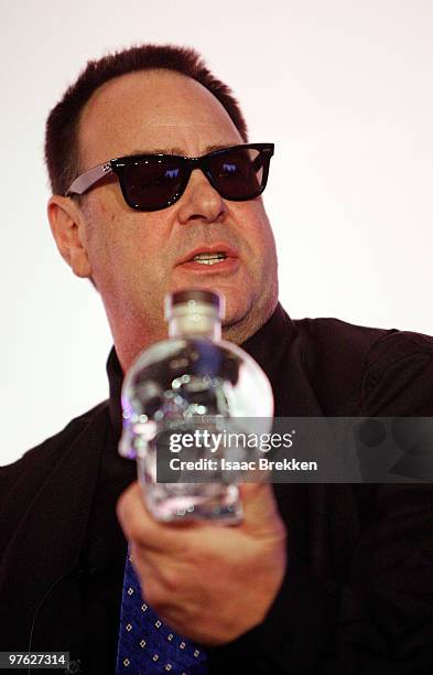 Actor Dan Aykroyd delivers a keynote address at the Nightclub & Bar Convention and Trade Show at the Las Vegas Convention Center on March 10, 2010 in...