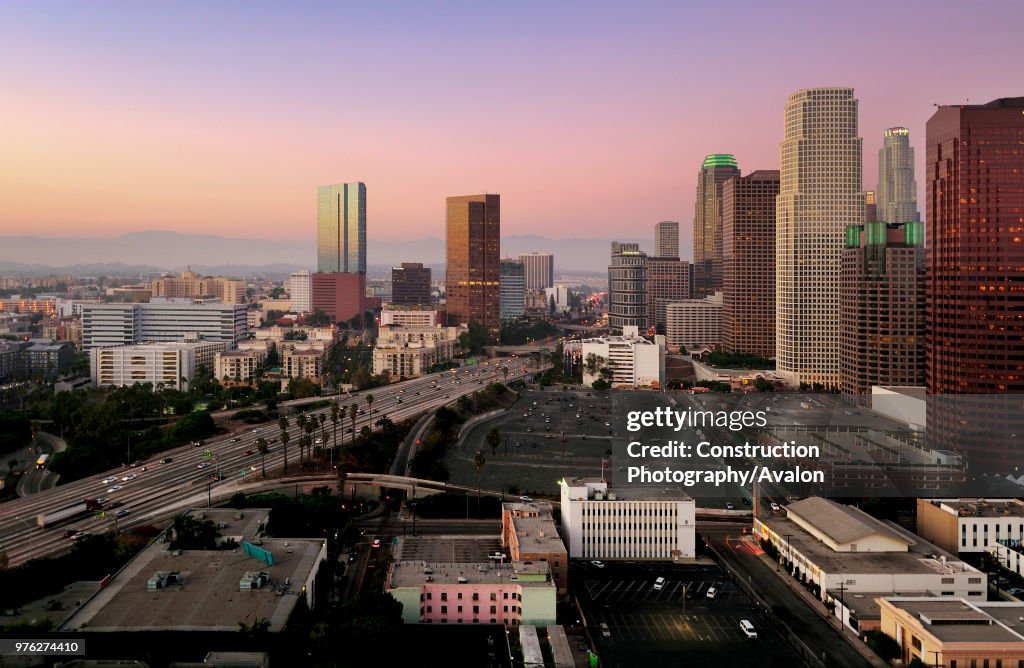 Construction of LA Live in Downtown Los Angeles, California, USA