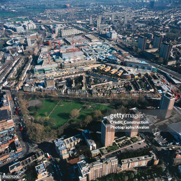 Aerial view of Westfield Shopping Centre, Shepherds Bush, London, UK.