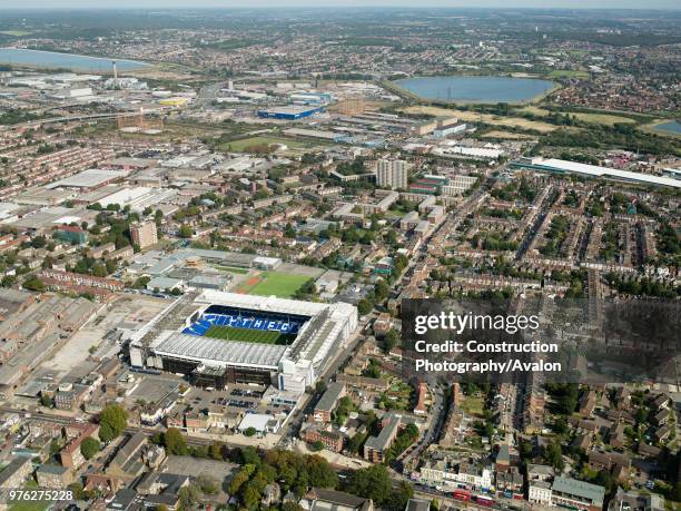 Aerial view of White Hart Lane Football Stadium, Tottenham Hotspurs, London UK.