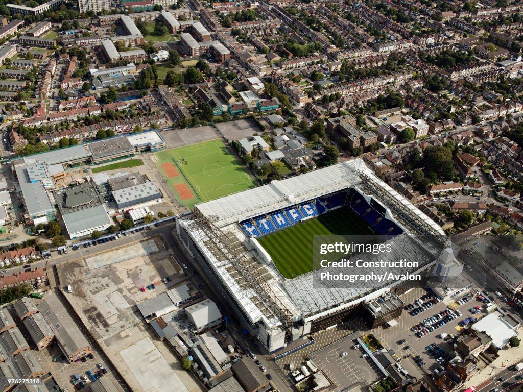 Aerial view of White Hart Lane Football Stadium,Tottenham Hotspurs, London, UK