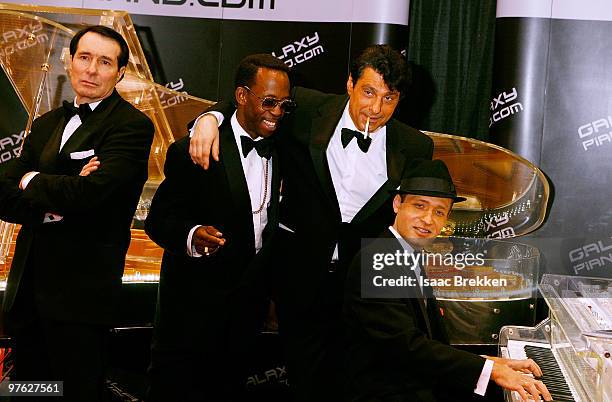 Performers in the Rat Pack tribute show attend the Nightclub & Bar Convention and Trade Show at the Las Vegas Convention Center on March 10, 2010 in...