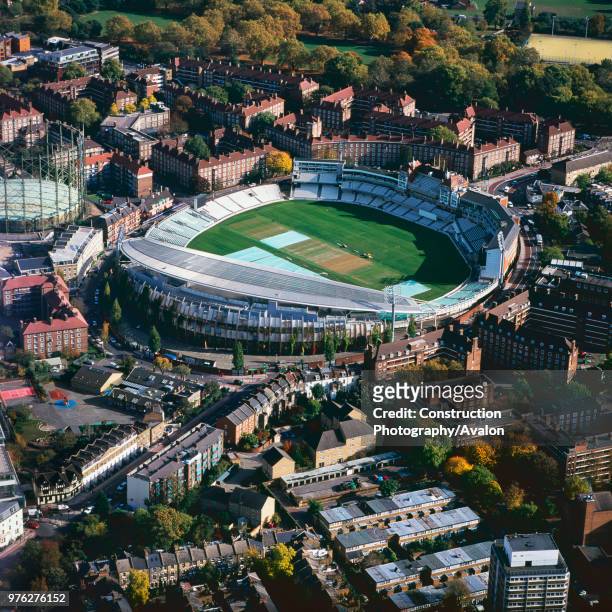 Aerial view of the Oval Cricket Ground, London, UK.