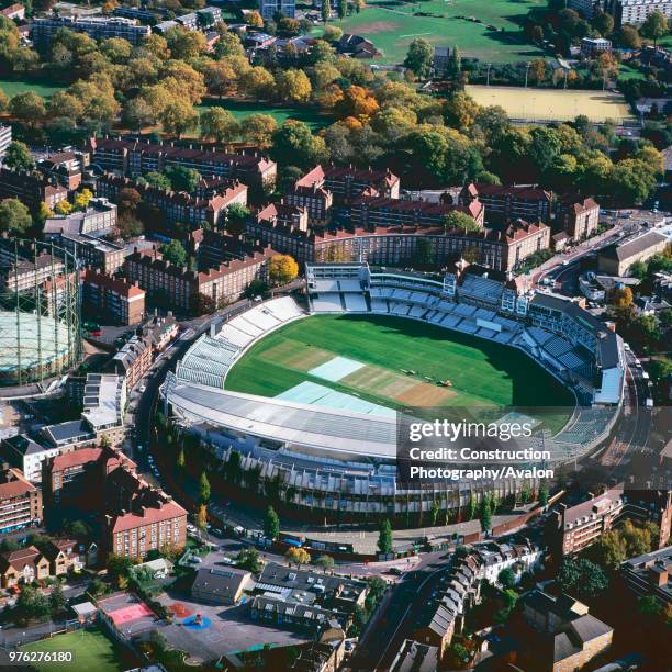 Aerial view of the Oval Cricket Ground, London, UK.