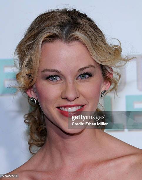 Actress Kim Shaw arrives at the Las Vegas premiere of "She's Out of My League" at the Planet Hollywood Resort & Casino on March 10, 2010 in Las...