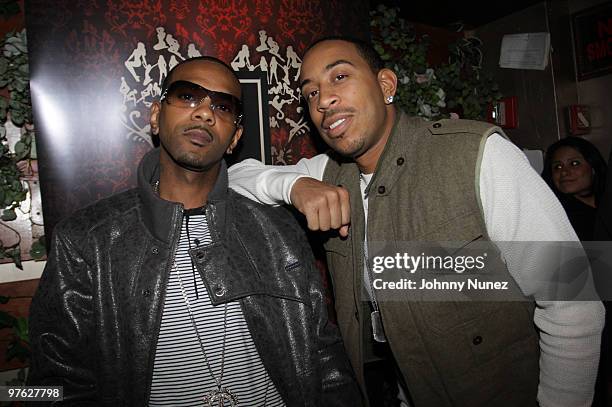 Lil' Fate and Ludacris attend Ludacris' album release party at Pink Elephant on March 10, 2010 in New York City.