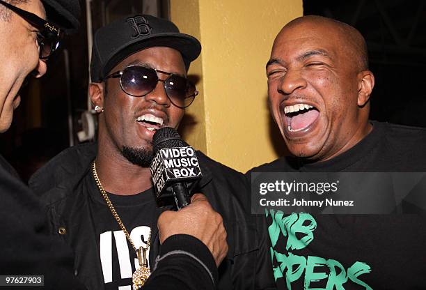 Sean P. Diddy' Combs is interviewed by the Video Music Box's Ray DeJon and Ralph McDaniels at N.O.T.O.R.I.O.U.S: An Official Bad Boy Tribute to...