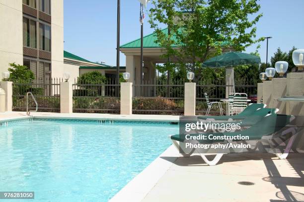 Swimming pool in hotel, Albany, Georgia, USA.