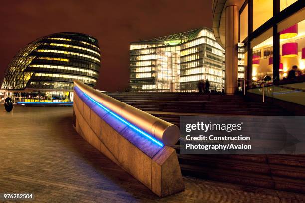 More London Riverside development, with the GLA building, south bank of the River Thames, London. The buildings were designed by Foster and Partners...