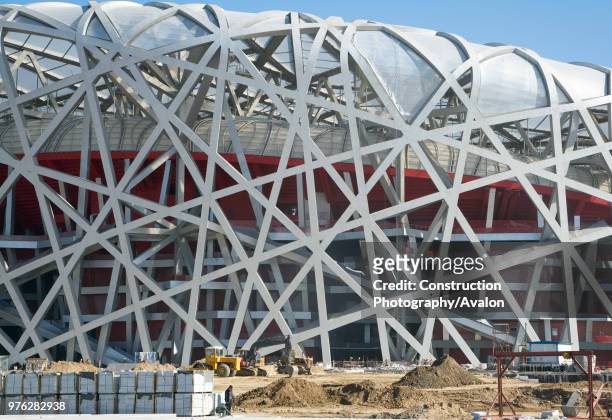 Beijing National Stadium, also known as the Bird's Nest, Beijing, China.