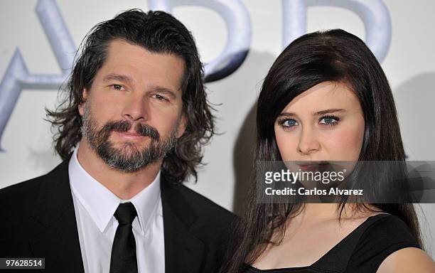Actress Alessandra Torresani and producer Ronald Moore present "Caprica" at the Lara Theater on March 11, 2010 in Madrid, Spain.