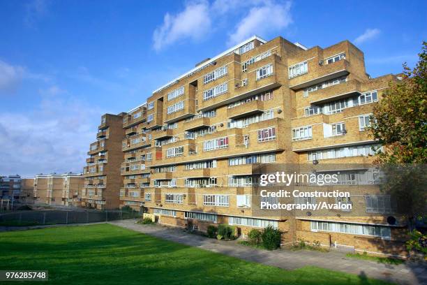 Dawson Heights Council houses, East Dulwich, Borough of Southwark, London. UK. The estate was completed in 1972 and was meant to be inspired by a...