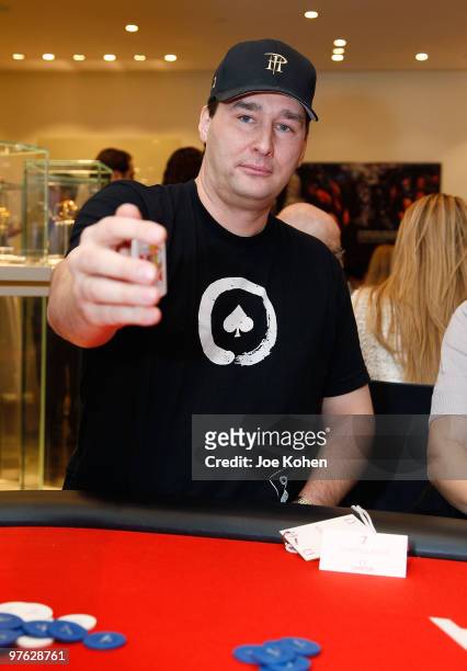 Pro Poker Player Phil Hellmuth attends A Texas Hold'em Tournament to Benefit SHOE4AFRICA presented by Tourbillon & OMEGA at Tourbillon Wall Street on...