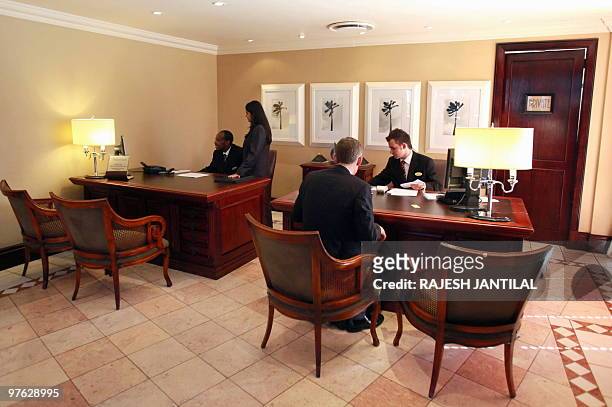 View of the main reception of the Beverly Hills hotel is seen on March 10, 2010 in Durban, Kwazulu-Natal Province South Africa.The Beverley Hills...