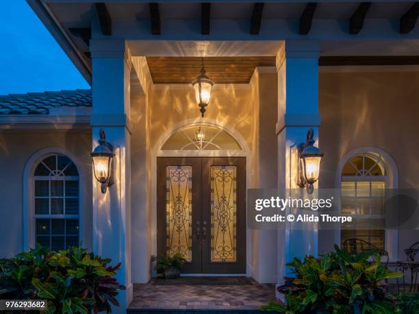 front door evening - alvida stock pictures, royalty-free photos & images