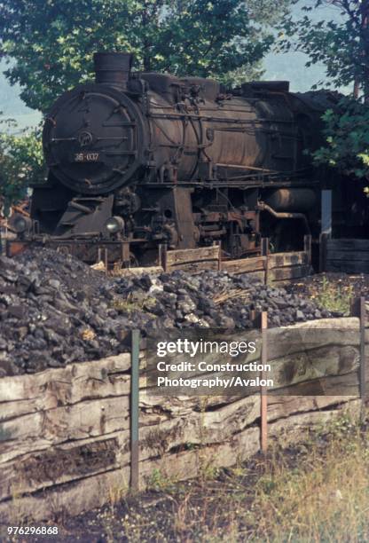 Lying derelict at Nova Gorica shed on Saturday 26th August 1972 was this former Prussian G12 3 cylinder 2-10-0. These engines were classified 36 by...