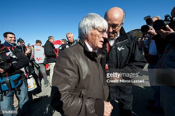 Bernie Ecclestone on the MotoGP of Valencia grid at the Valencia Circuit on November 8, 2009 in Valencia, Spain.