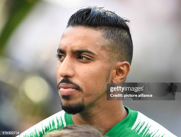 June 2018, Germany, Leverkusen: Soccer, international, Germany vs Saudi Arabia at the BayArena. Saudi's Salem Al-Dawsari. Photo: Marius Becker/dpa