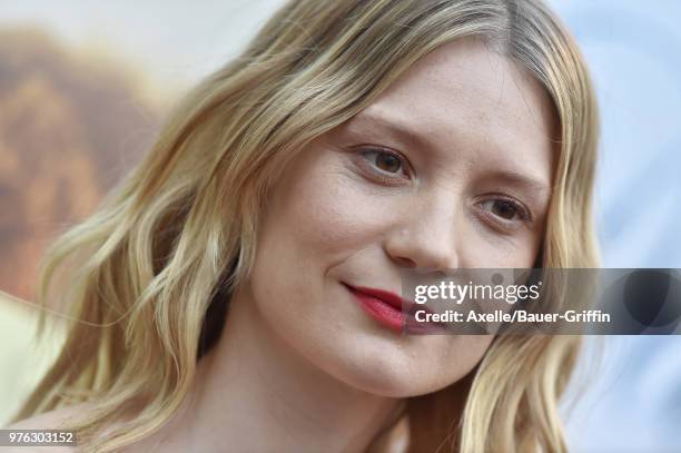 Actress Mia Wasikowska attends Magnolia Pictures' 'Damsel' Premiere at ArcLight Hollywood on June 13, 2018 in Hollywood, California.