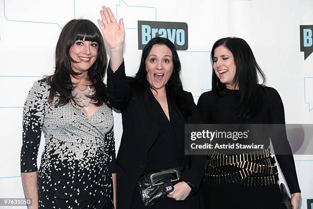 Emily Bungert, Kelly Cutrone and Robyn Berkley attend Bravo's 2010 Upfront Party at Skylight Studio on March 10, 2010 in New York City.