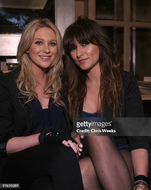 Reality television personality Stefanie Pratt and Lucy Wolver attend Radar Online's one year anniversary party at XIV on March 10, 2010 in West...