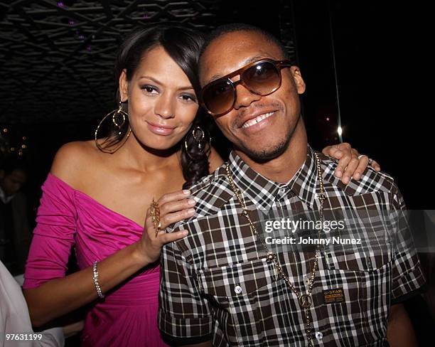 Keisha Whitaker and Lupe Fiasco attend Keisha Whitaker's birthday dinner at Juliet Supper Club on March 10, 2010 in New York City.