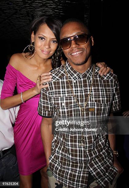 Keisha Whitaker and Lupe Fiasco attend Keisha Whitaker's birthday dinner at Juliet Supper Club on March 10, 2010 in New York City.