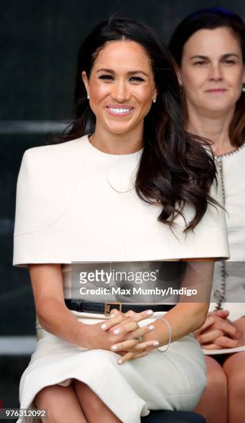 Meghan, Duchess of Sussex attends a ceremony to open the new Mersey Gateway Bridge on June 14, 2018 in Widnes, England. Meghan Markle married Prince...