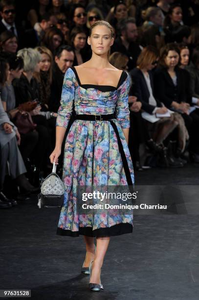 Model Bar Refaeli walks the runway the Louis Vuitton Ready to Wear show as part of the Paris Womenswear Fashion Week Fall/Winter 2011 at Cour Carree...