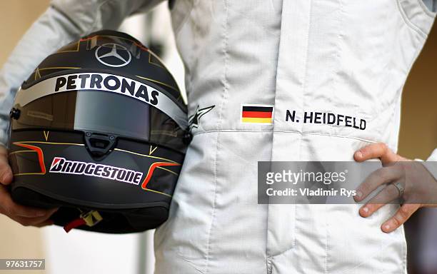Nick Heidfeld of Germany and Mercedes GP attends the drivers official portrait session during previews to the Bahrain Formula One Grand Prix at the...